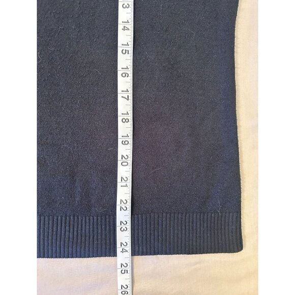 Luxe 360 Designer Cowl Neck Black Sweater 3/4 Sleeves Size Large - Picture 7 of 12